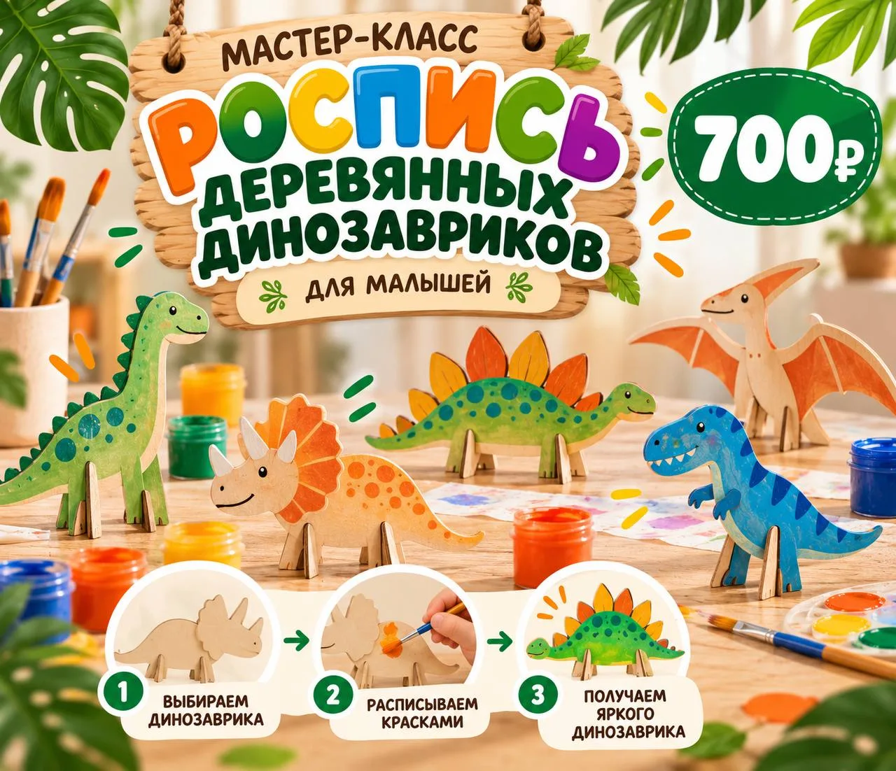 Уже завтра собираемся на роспись динозавриков!