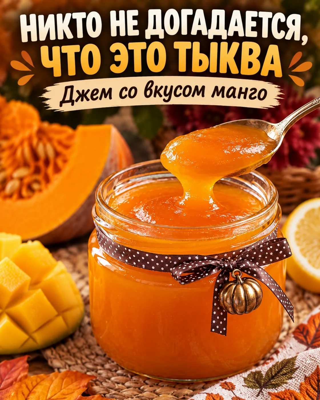 🎃 ТЫКВА СО ВКУСОМ МАНГО — ПОПРОБУЕТЕ И НЕ СРАЗУ ПОЙМЁТЕ, ИЗ ЧЕГО ЭТО! 🥭