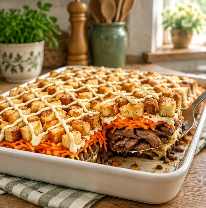 🍽️ Салат с говяжьей печенью и хрустящими сухариками