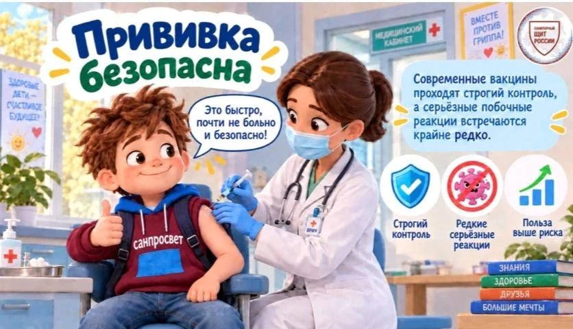 Информационный материал по вопросам профилактики гриппа и вакцинации #санпросвет