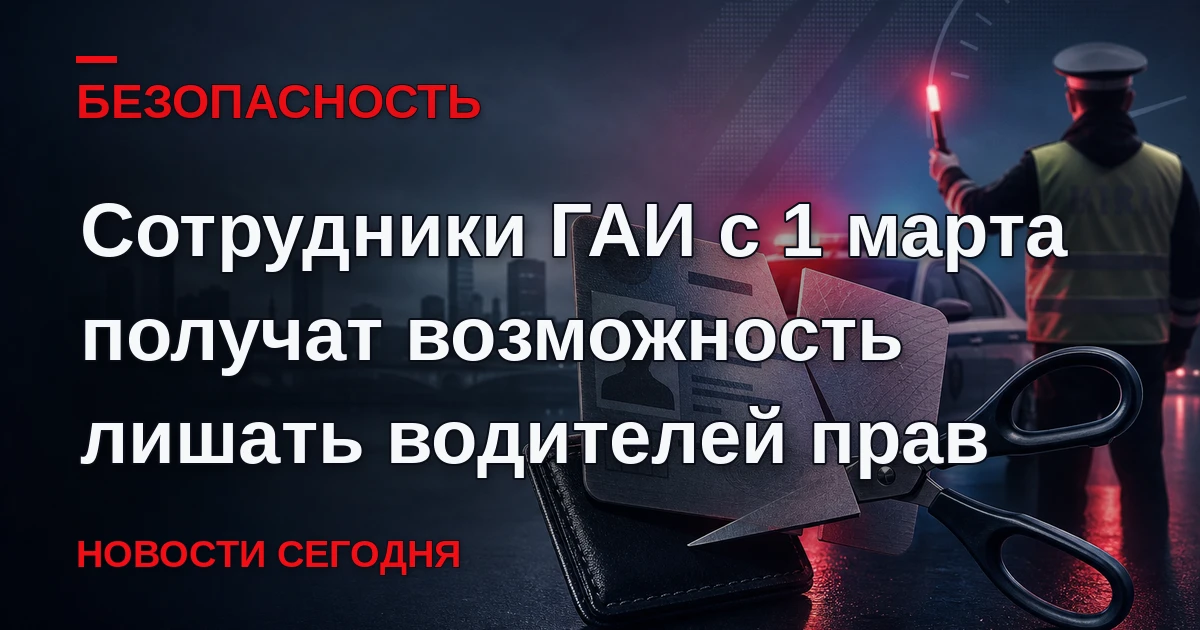 Сотрудники Госавтоинспекции с 1 марта 2027 года смогут прекращать действие водительских...
