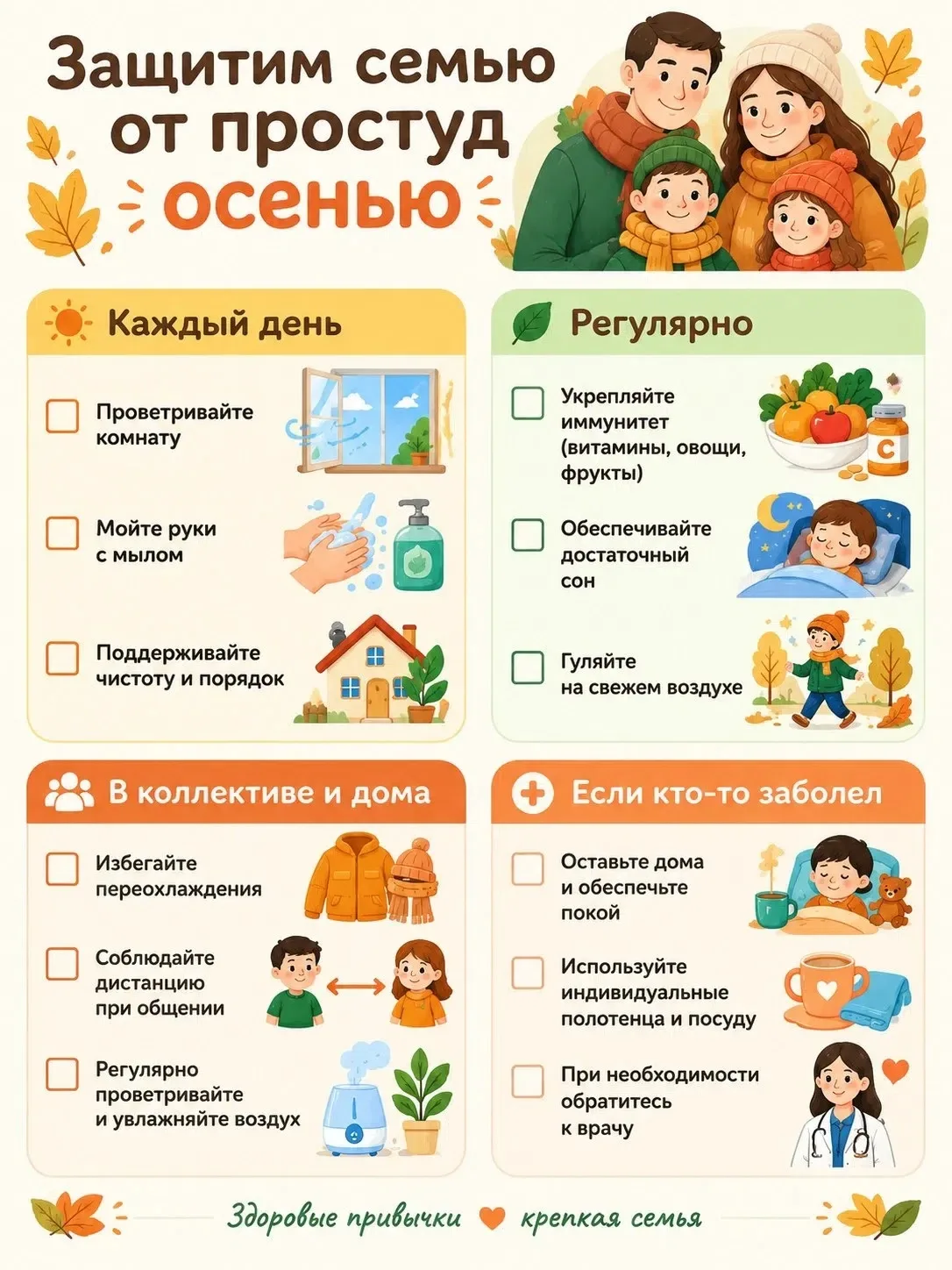 Защитим семью от простуд осенью 🤗