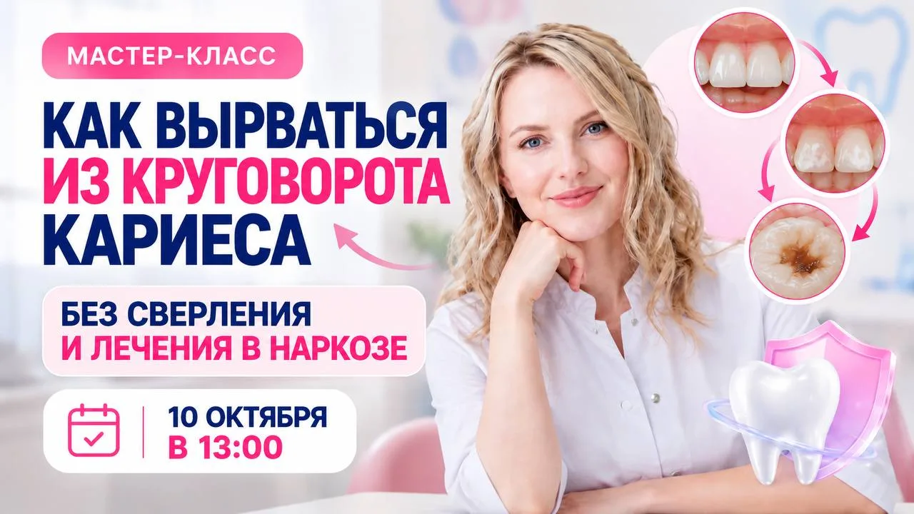 Единственный повтор мастер-класса «Как выбраться из круговорота кариеса без пломб и нар...