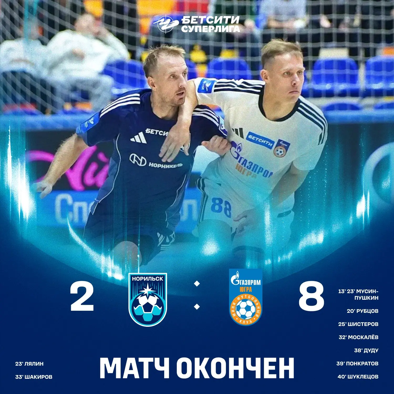 Матч окончен.