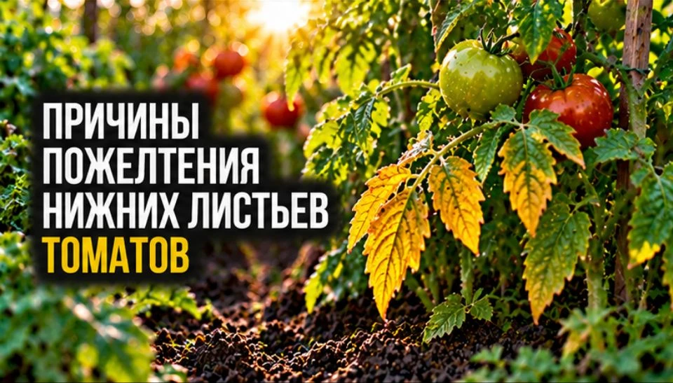 Причины пожелтения нижних листьев томатов