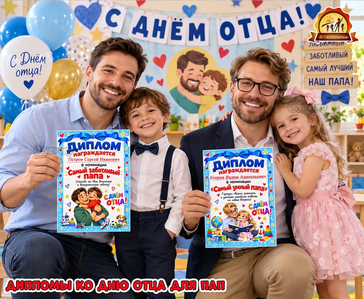 Дипломы для пап ко Дню отца