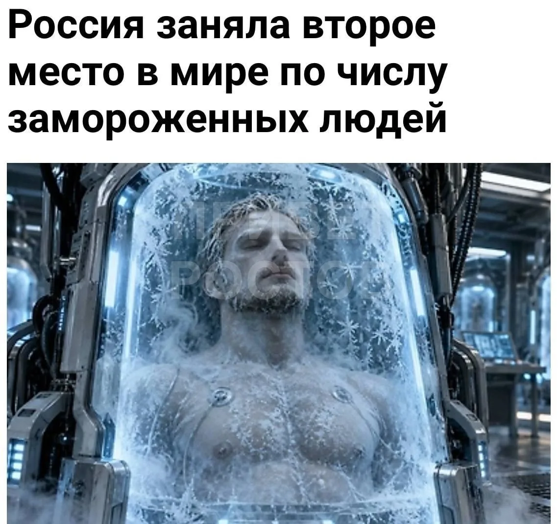 🧊 Россия заняла второе место в мире по числу замороженных людей