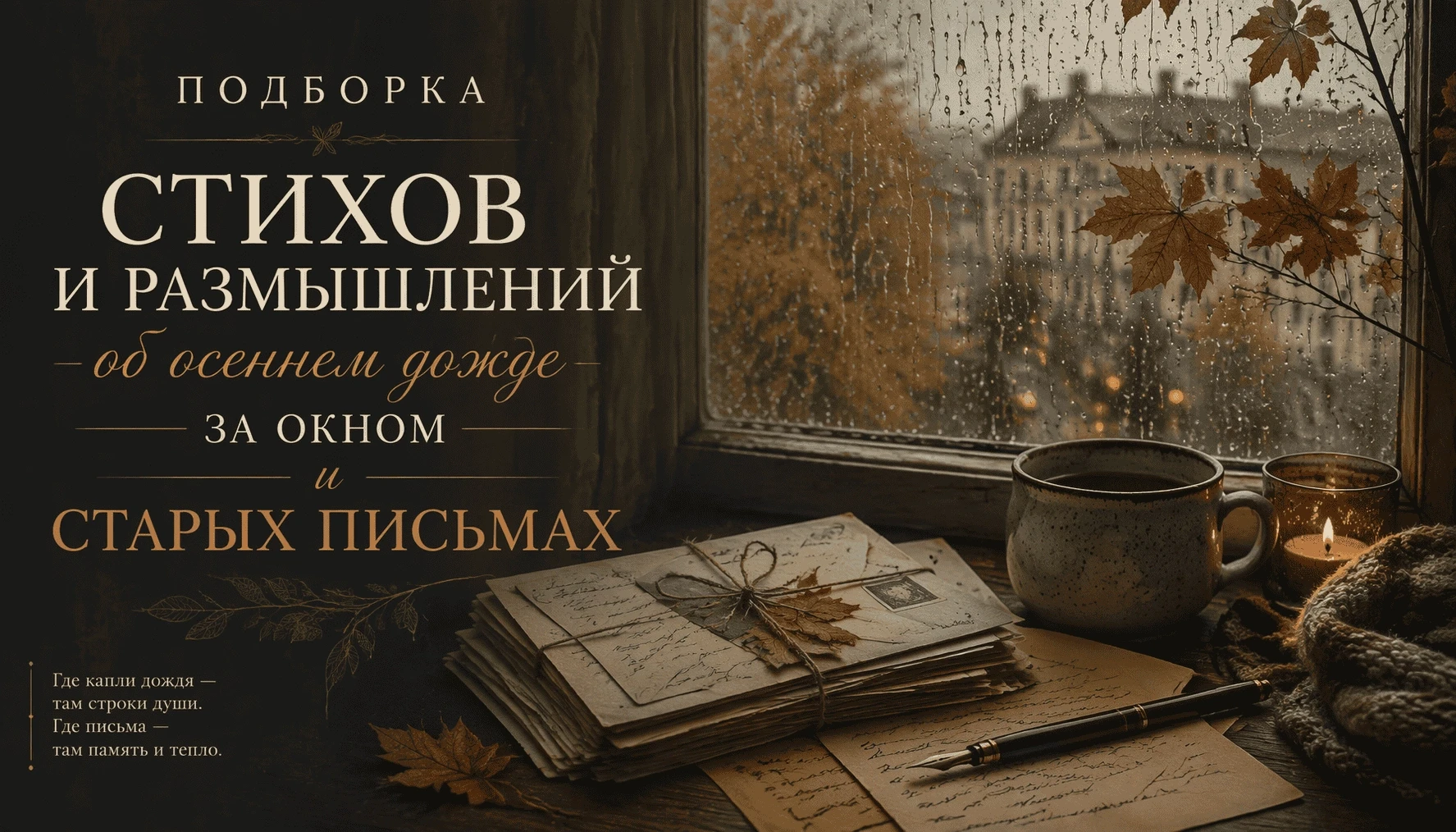 Подборка стихов и размышлений об осеннем дожде за окном и старых письмах