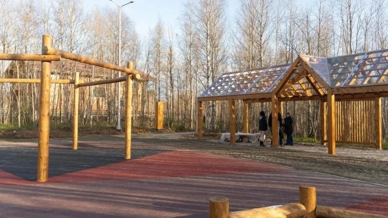 ❤️‍🔥Лесопарк «Любкино болото» в Апатитах почти готов. Осталось установить входные груп...