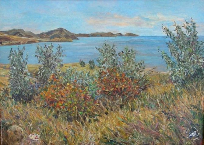👆 Борис Авдеев. Осень в Крыму. 1997. Холст, масло. 50 х 70. Государственный музейно-вы...