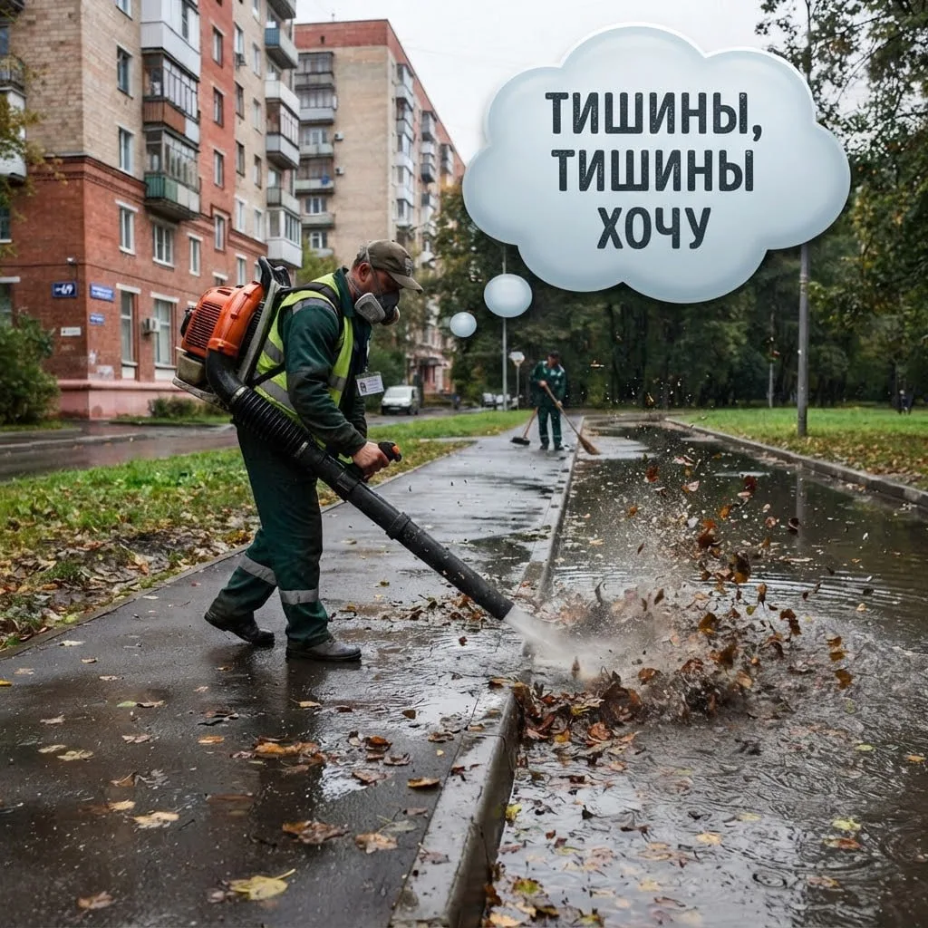 Сразу в нескольких местах Измайлово соседи заметили применение воздуходувок.