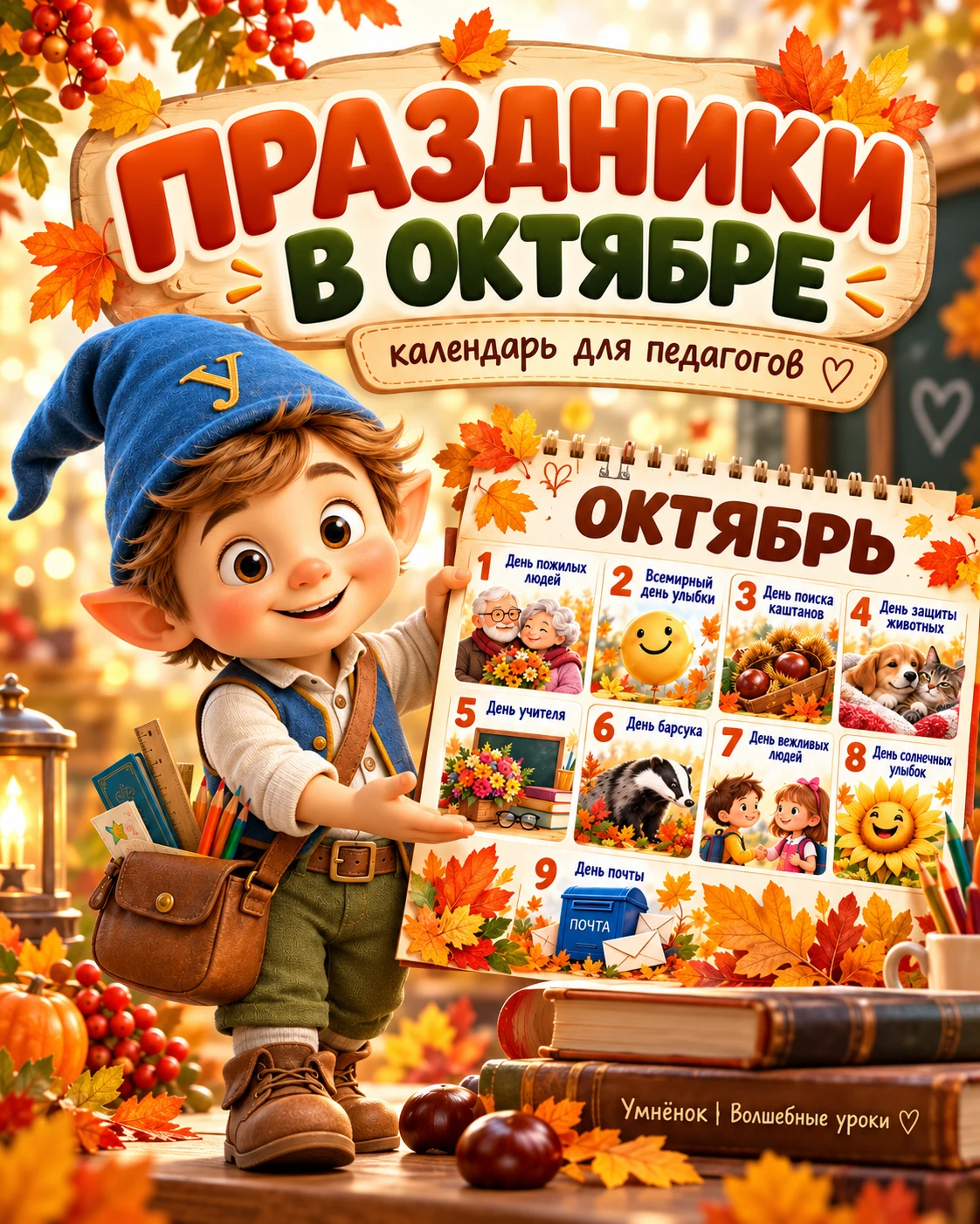 🍂 Коллеги, сохраняйте календарь праздников на октябрь!