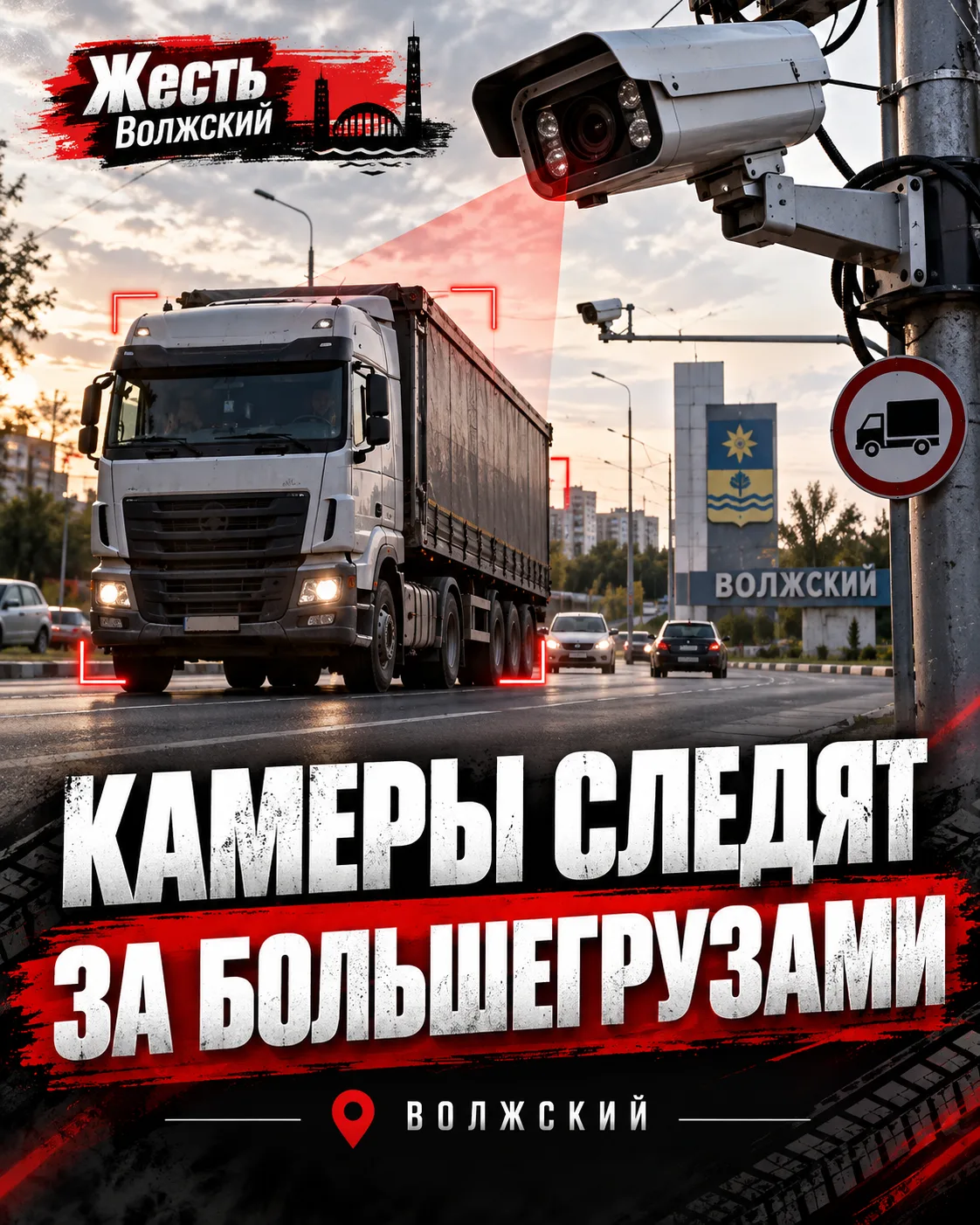📹 В Волжском камеры начали следить за большегрузами