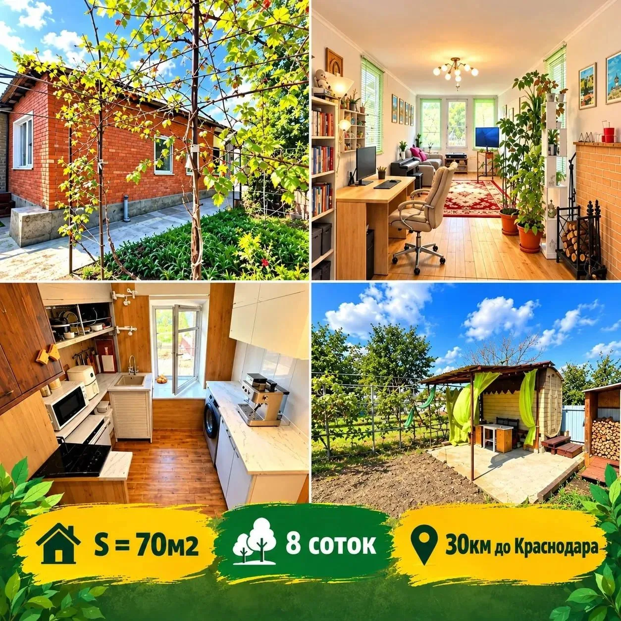 🏡Продается уютный и очень теплый дом площадью 79 м² на участке 6,9 сотки. Фасад участк...