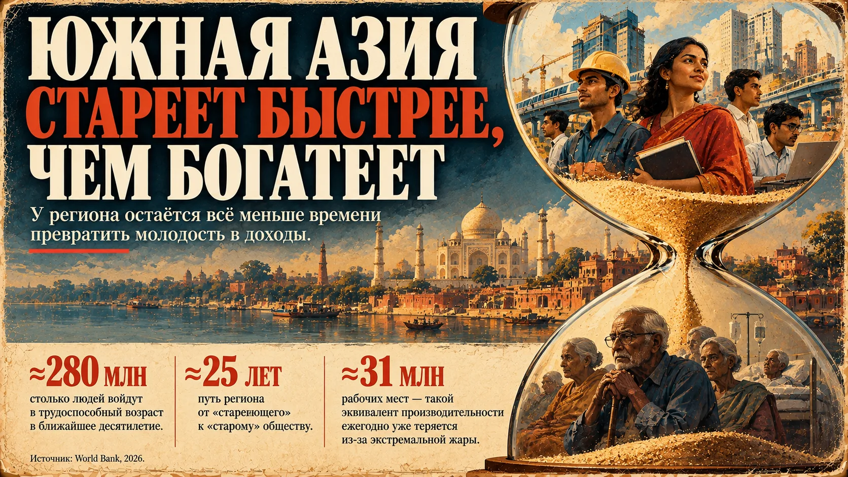 Южная Азия может постареть раньше, чем успеет разбогатеть