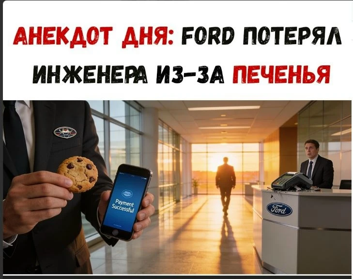 Анекдот дня: Ford лишился инженера из‑за... ПЕЧЕНЬЯ. Сотрудника уволили, заподозрив в к...