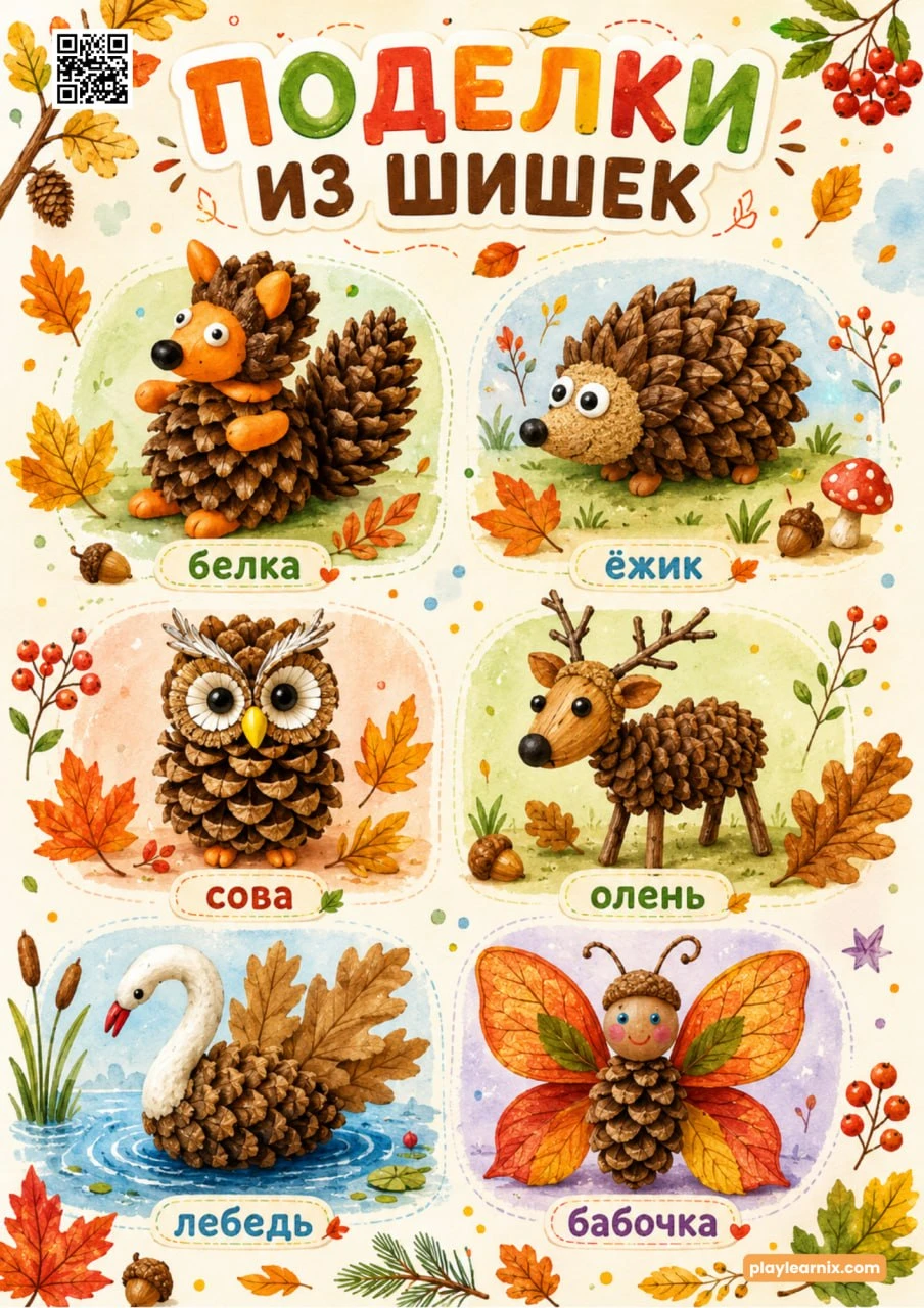🍂 Поделки из шишек 🍁