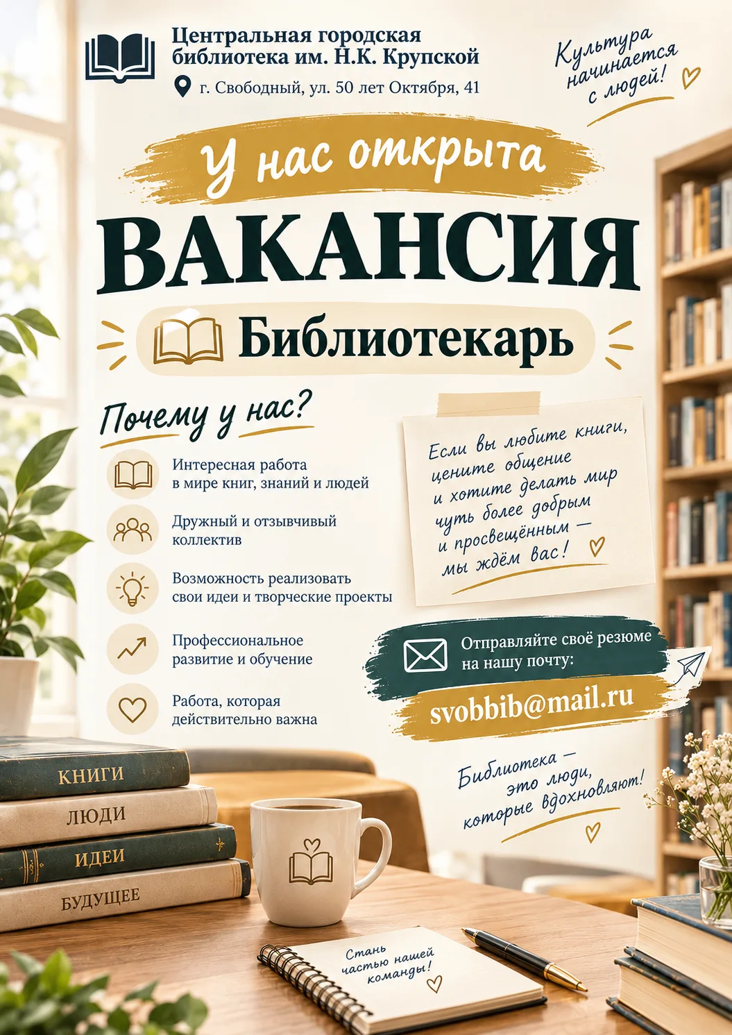 📚 ИЩЕМ СОТРУДНИКА В НАШУ КОМАНДУ!