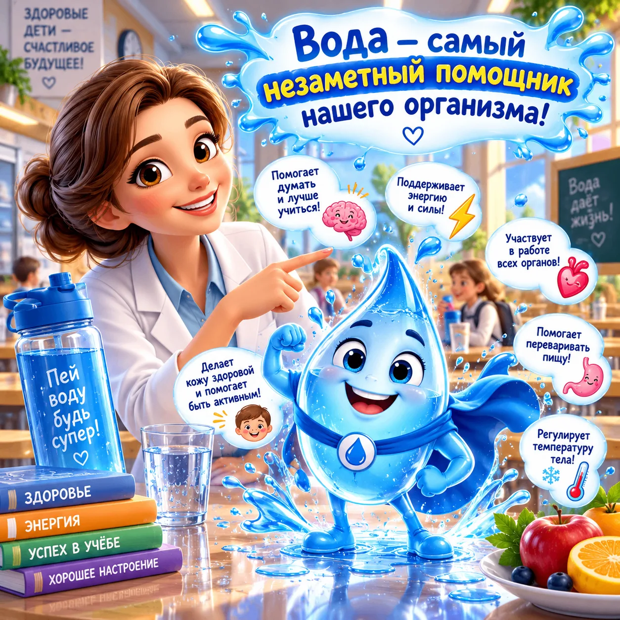 💧 Вода — самый незаметный помощник нашего организма!