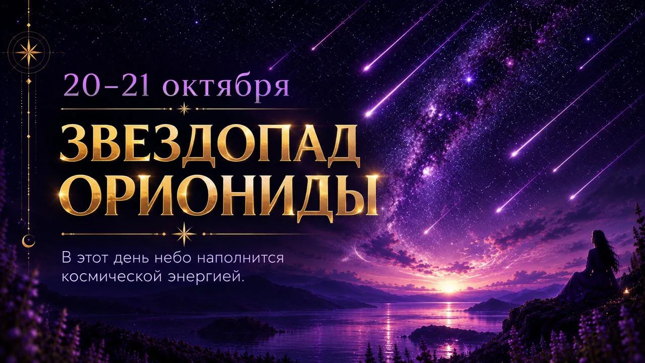 ✨ 20–21 октября — пик звездопада Ориониды. Тройная энергия 10 активирует Колесо Фортуны!