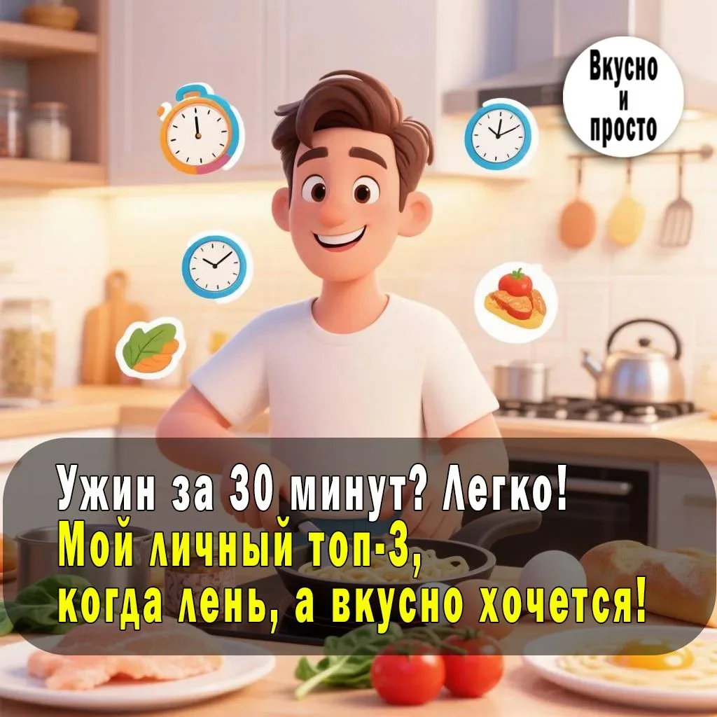 Ужин за 30 минут? Легко! Мой личный топ-3, когда лень, а вкусно хочется