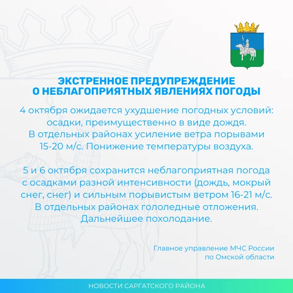 ⚡ Экстренное предупреждение о неблагоприятных явлениях погоды