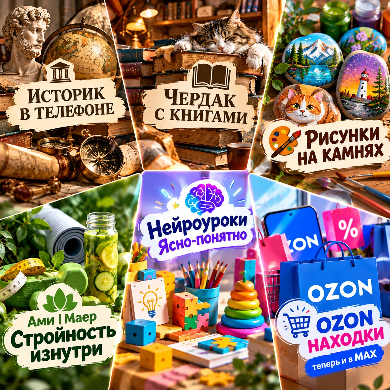 ✨ Собрала подборку каналов на самые разные темы: история, книги, творчество, стройность...