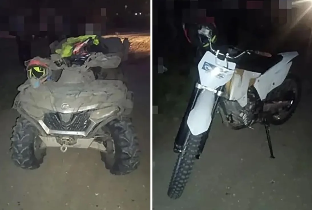 18+ В Самарской области подростки на питбайке врезались в снегоболотоход