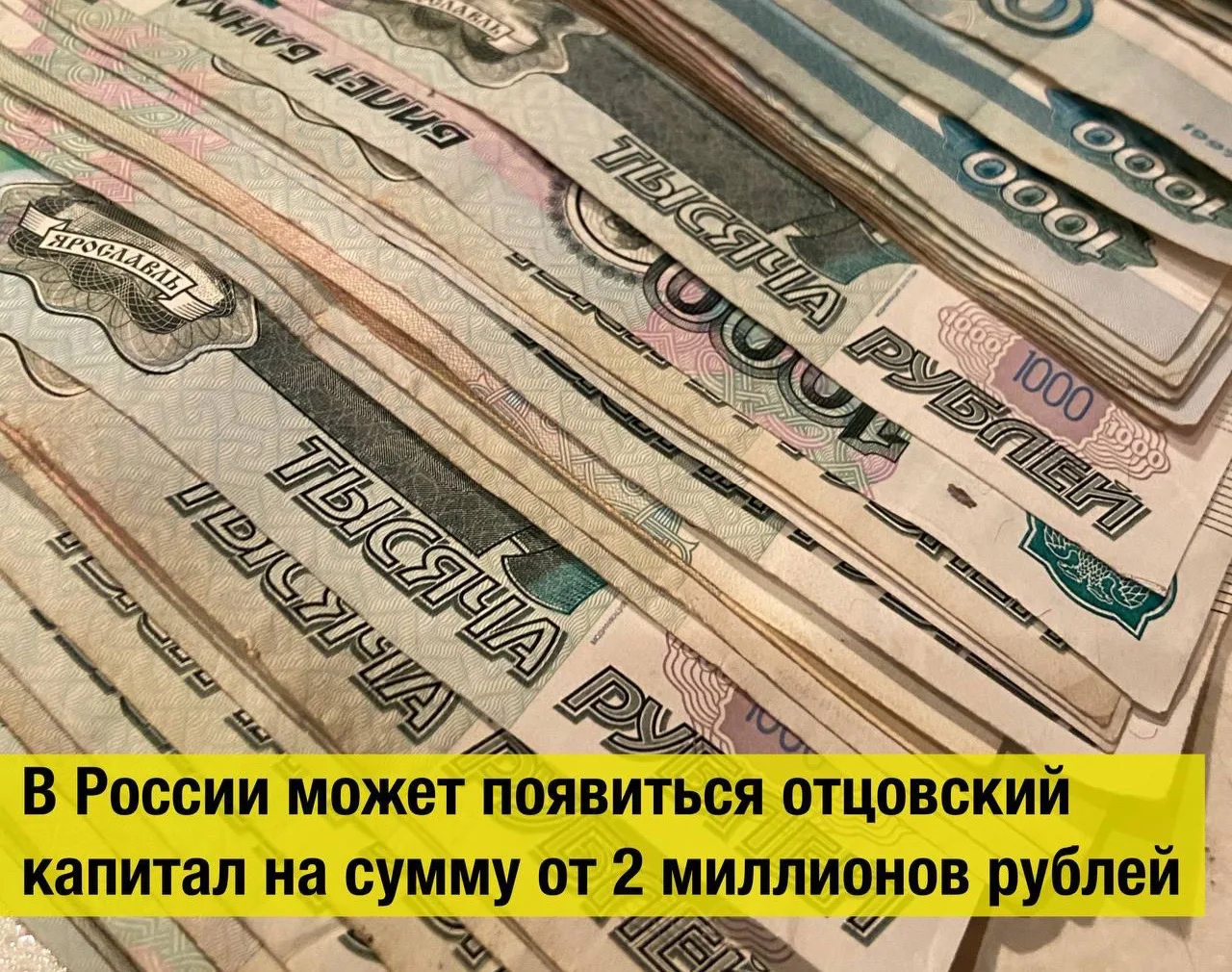 👨‍👧‍👦 В России может появиться отцовский капитал на сумму от двух миллионов рублей.