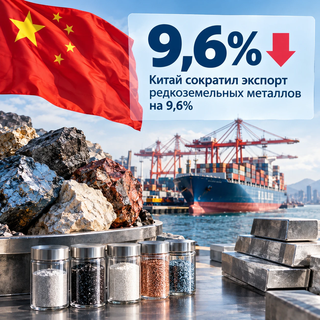 Цифра дня — 9,6%. Китай — фактически монополист в сфере торговли редкоземельными металл...