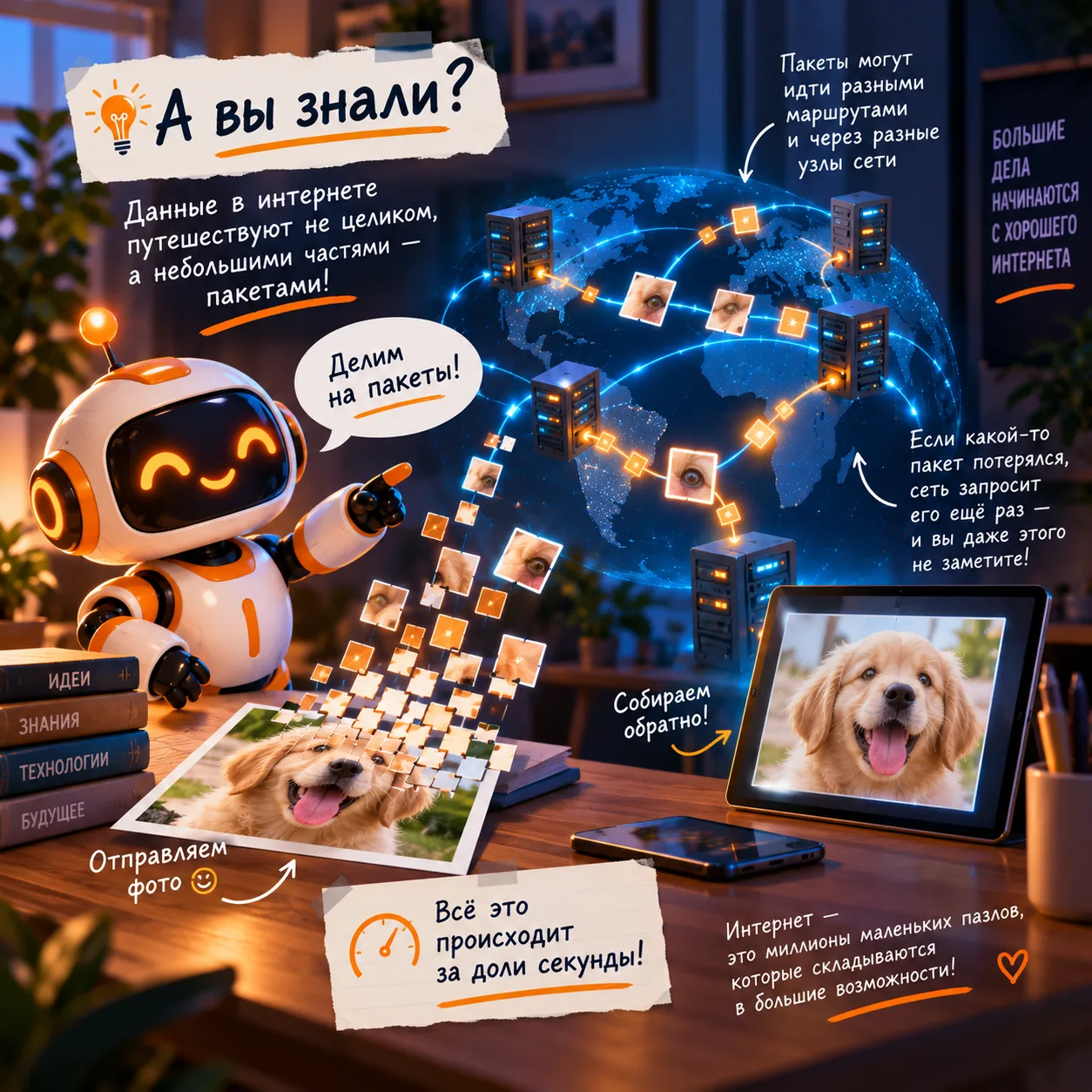 🌐 А вы знали, что данные в интернете путешествуют не целиком?