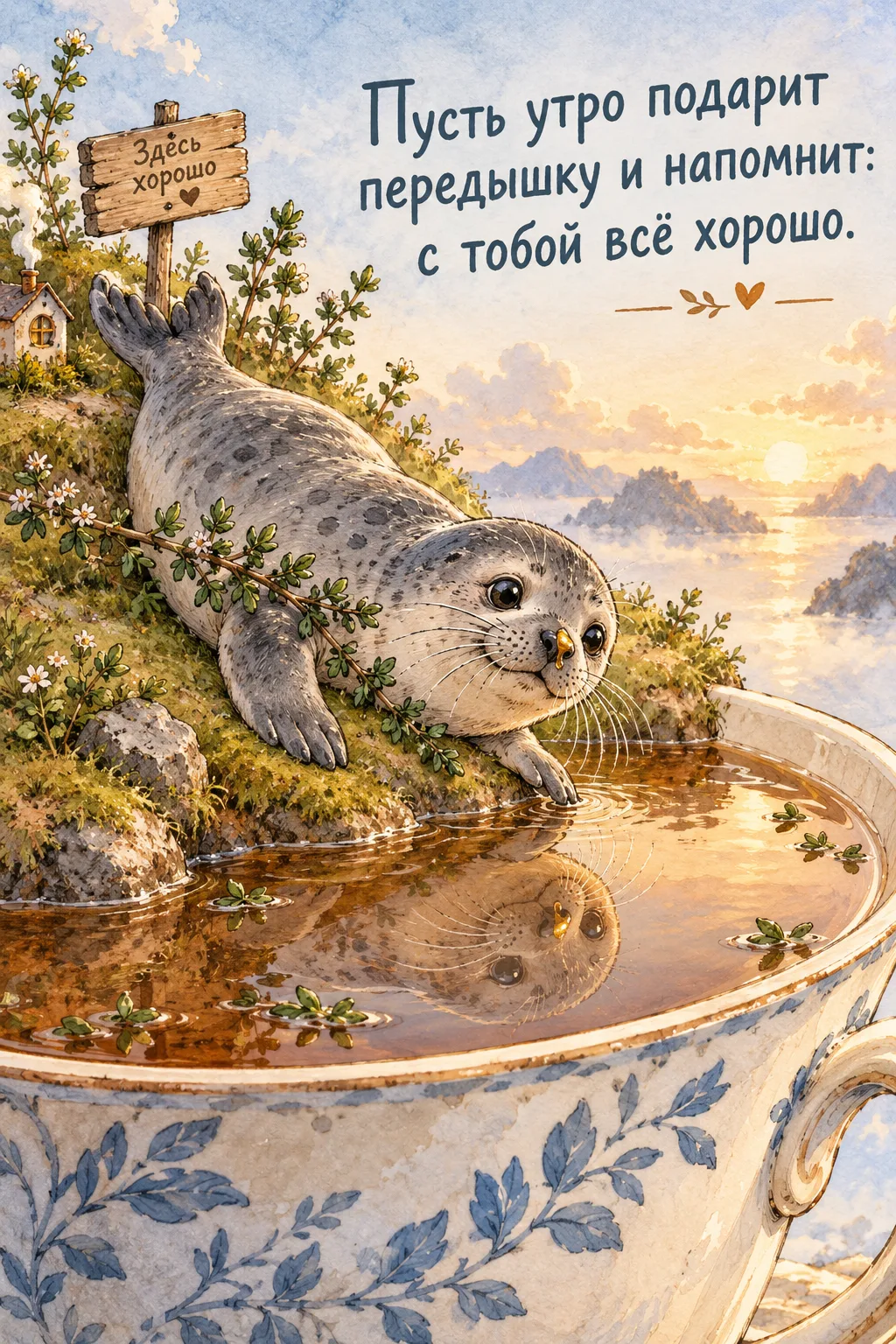Привет, дружище. Сегодня утром я забрался на наш травянистый островок, что покачивается...