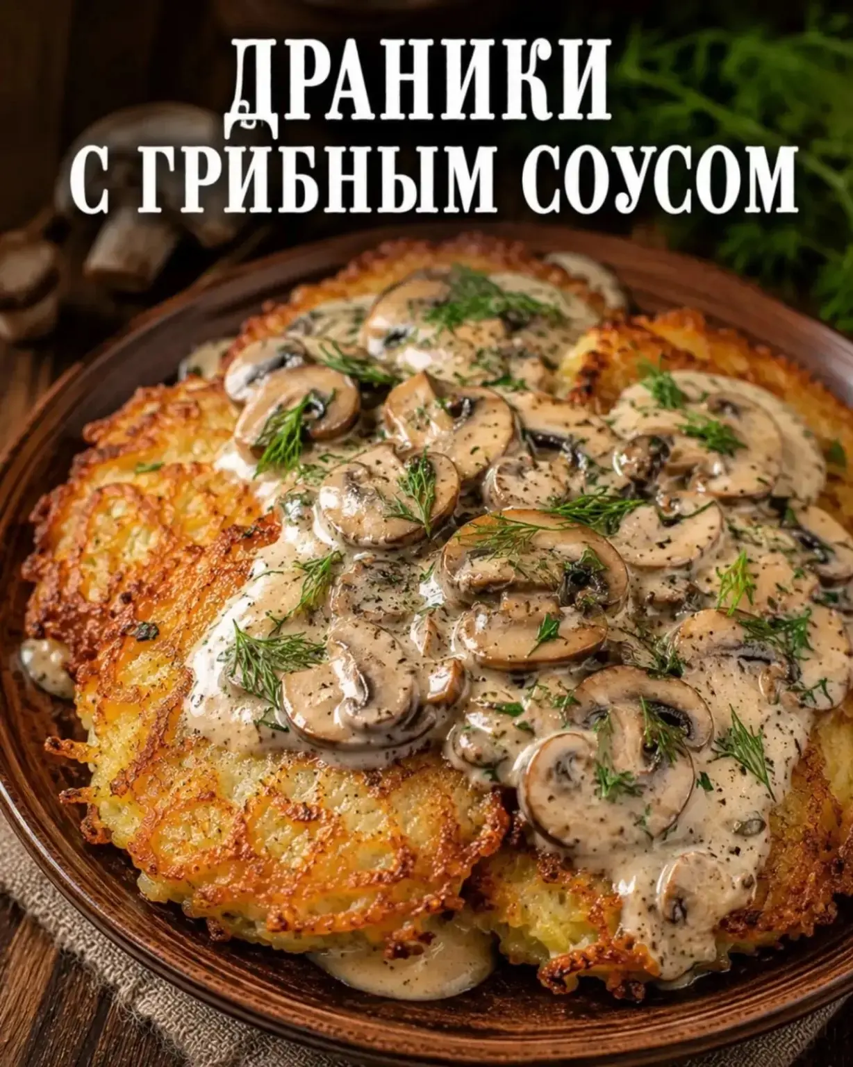 ДРАНИКИ С ГРИБНЫМ СОУСОМ — ХРУСТЯЩИЕ СНАРУЖИ И НЕЖНЫЕ ВНУТРИ ❤