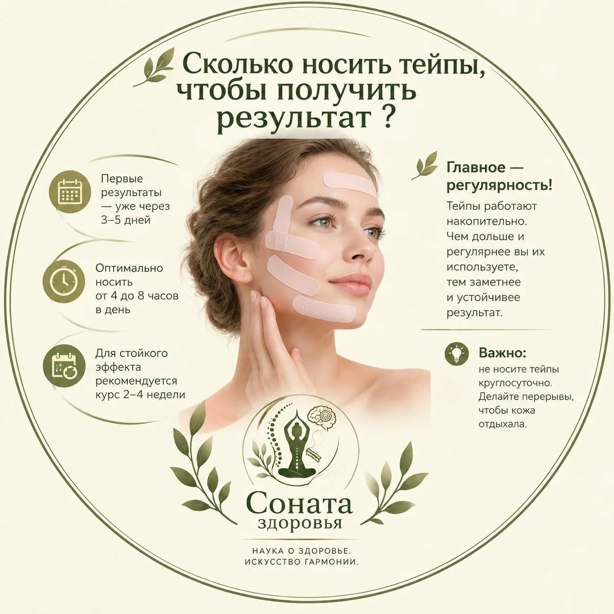 Сколько носить тейпы, чтобы увидеть стойкий лифтинг-эффект? 🌸