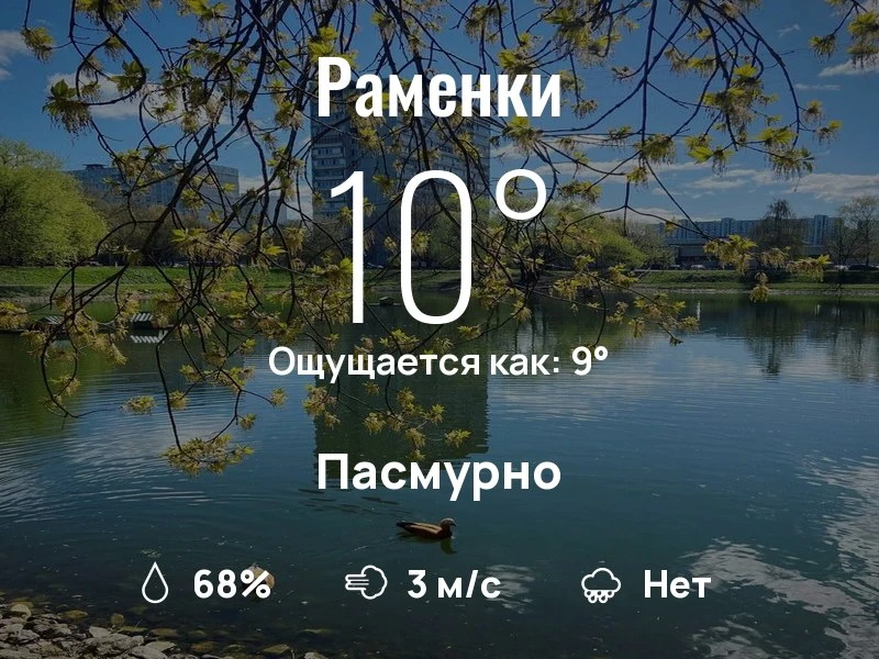 Что с погодой в Раменках?