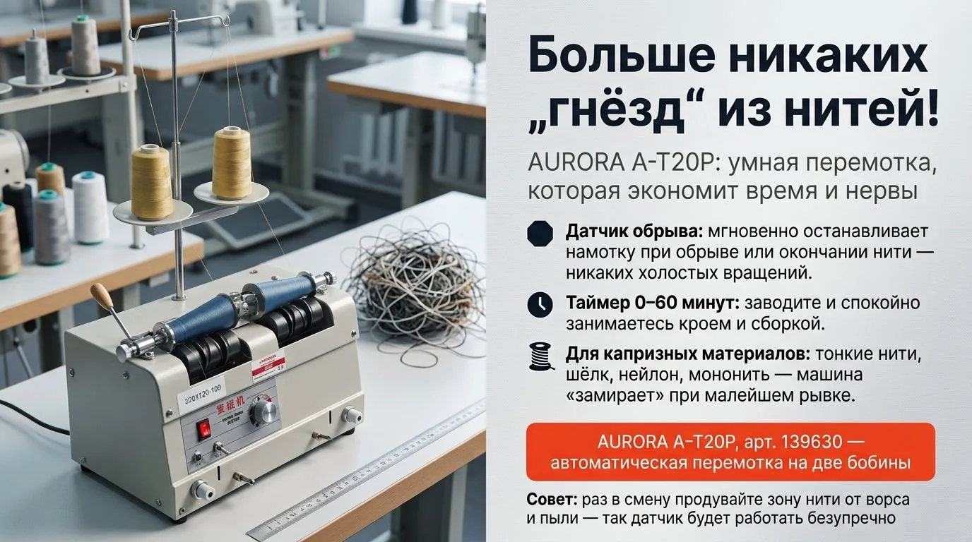 🧵 Спутанные нити и «гнезда» при перемотке?
