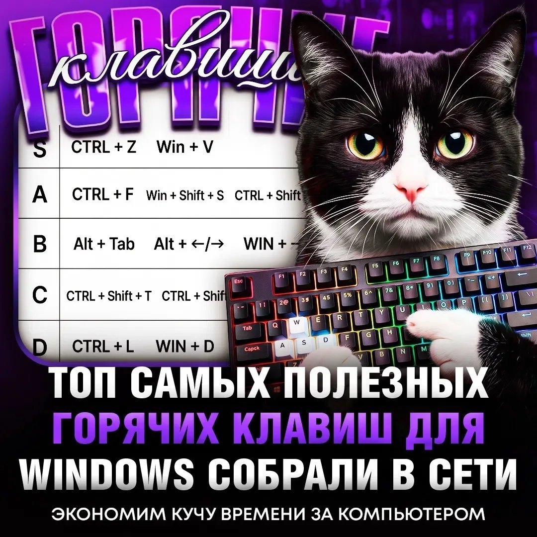⚡️ Топ САМЫХ ПОЛЕЗНЫХ горячих клавиш для Windows — подборку сочетаний клавиш, которые п...