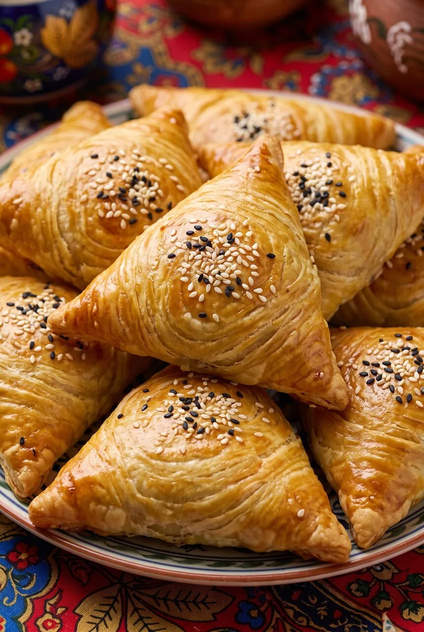 СЛОЁНАЯ САМСА С КУРИЦЕЙ И ЛУКОМ: ХРУСТЯЩЕЕ ПЕСОЧНОЕ ТЕСТО И СОЧНАЯ МЯСНАЯ НАЧИНКА