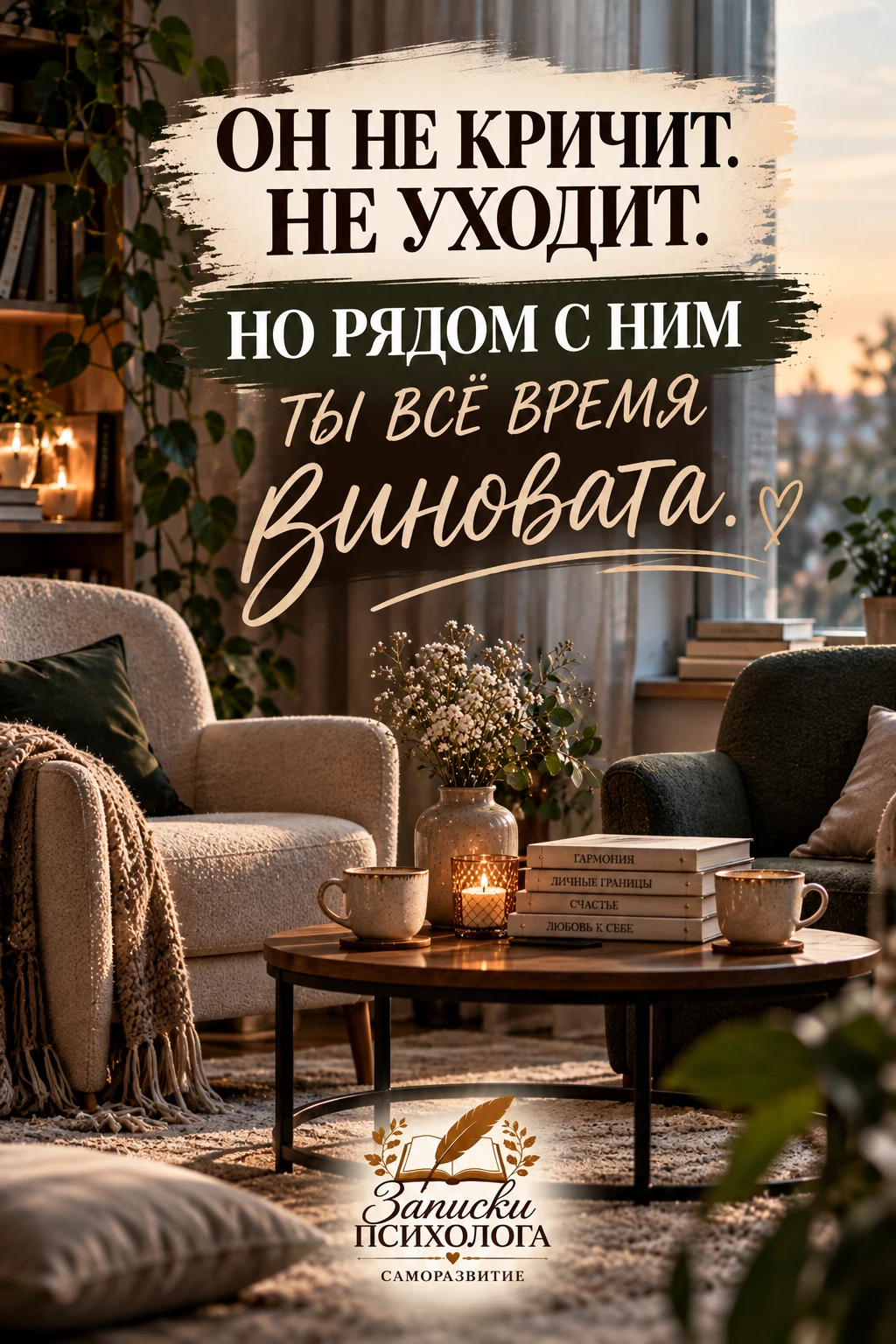 🔎 ОН НЕ КРИЧИТ. НЕ УХОДИТ. НО РЯДОМ С НИМ ТЫ ВСЁ ВРЕМЯ ВИНОВАТА
