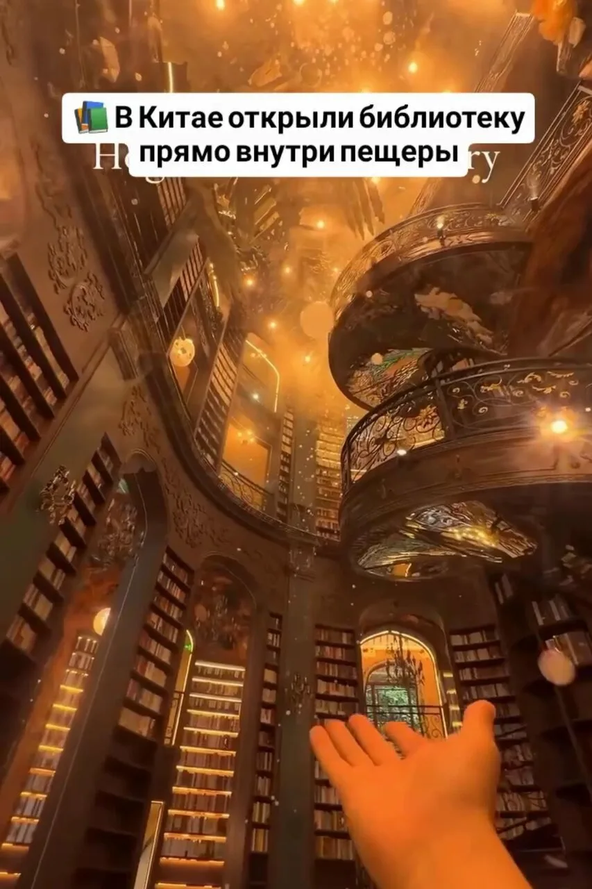 📚 В Китае открыли библиотеку прямо внутри пещеры