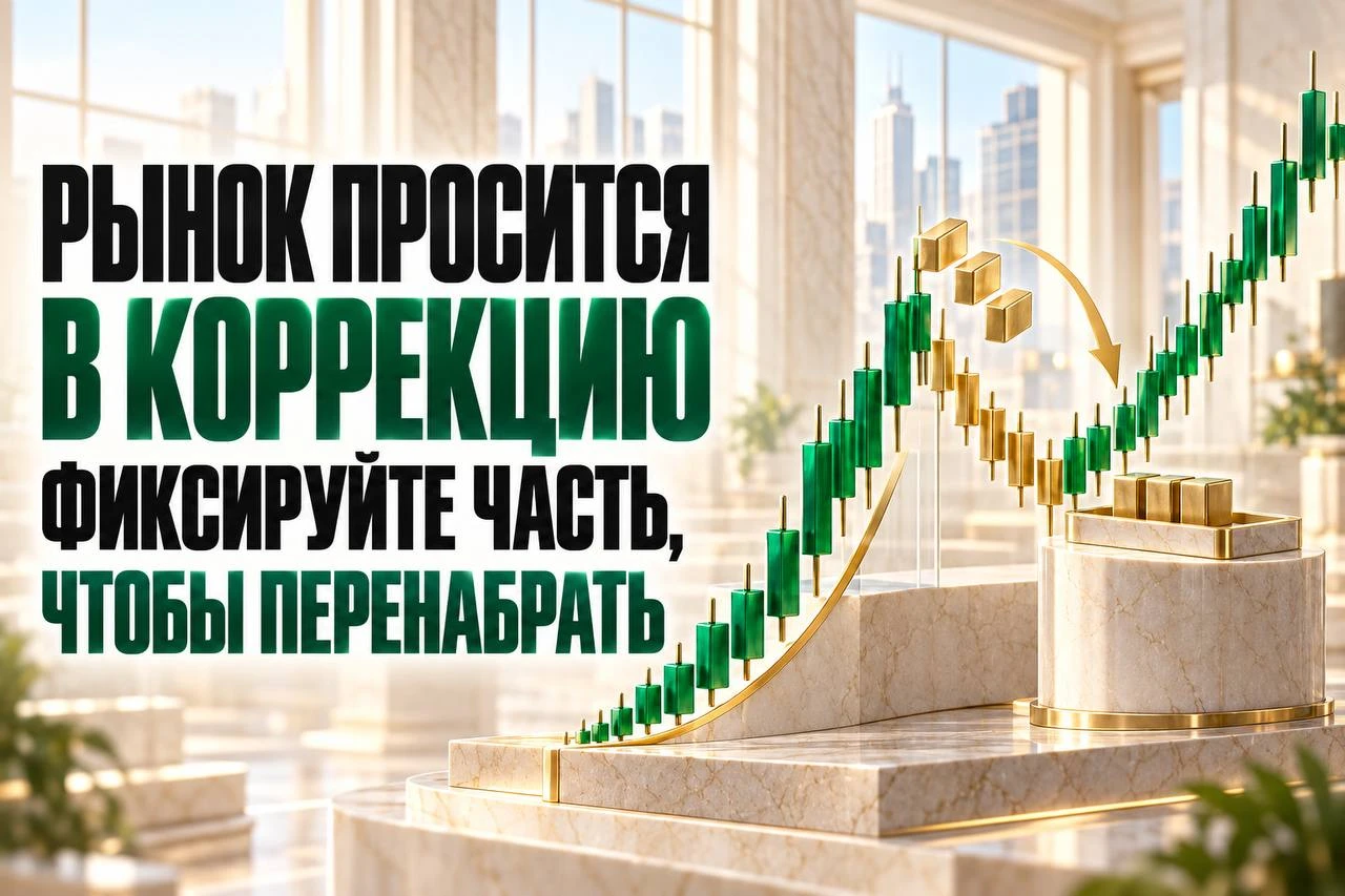 ✅ Рынок просится в коррекцию - фиксируйте часть, чтобы перенабрать