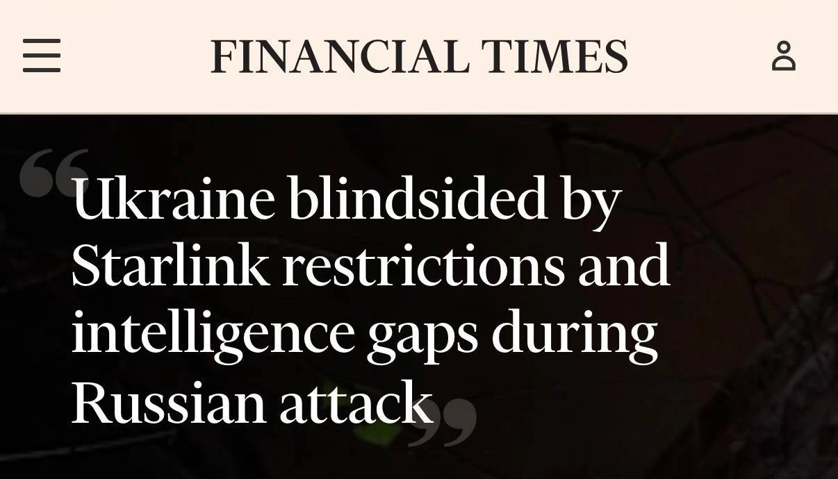 🗞️ Ограничения Starlink застали украинских военных врасплох и сорвали часть операций, ...