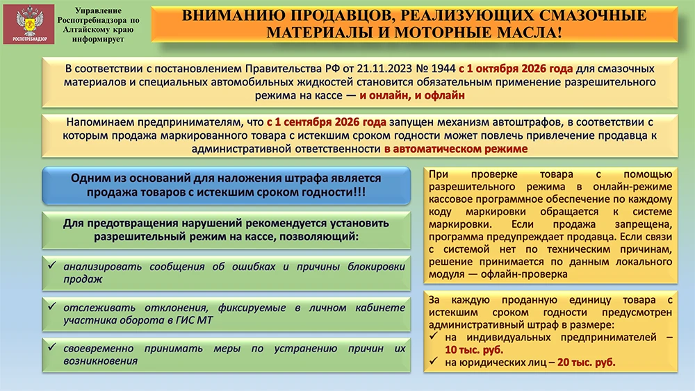 🚗С 01 октября 2026 г. для смазочных материалов и специальных автомобильных жидкостей с...