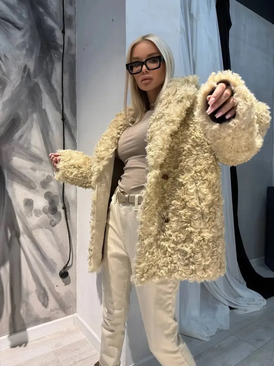 ДОЛГОЖДАННЫЙ ПОВТОР Двухсторонняя дубленка HERMES  premium качества, свободный прямой к...