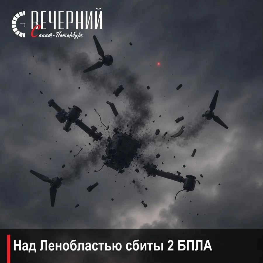 ⚡️ Силами ПВО над Ленобластью сбиты 2 БПЛА