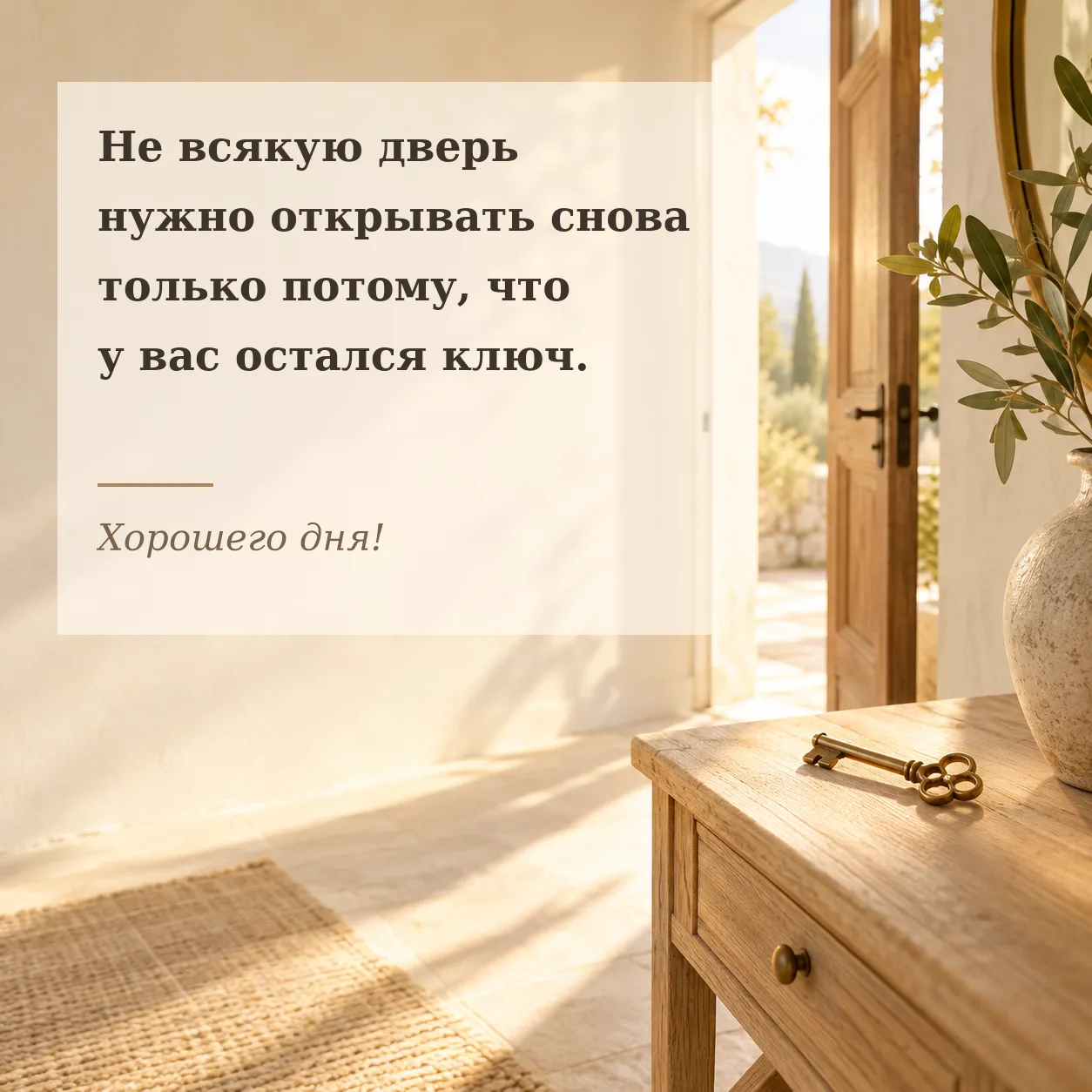 Не всякую дверь нужно открывать снова только потому, что у вас остался ключ.
