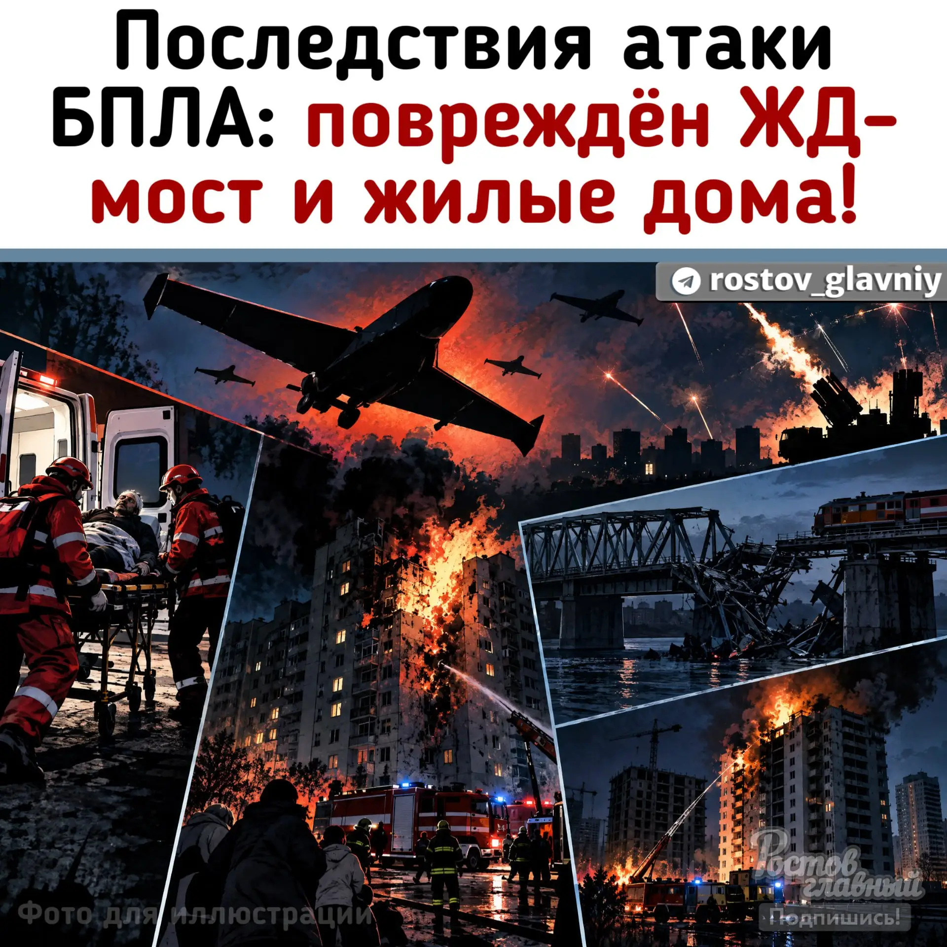💥 5-часовая атака БПЛА на Ростовскую область. Сообщает