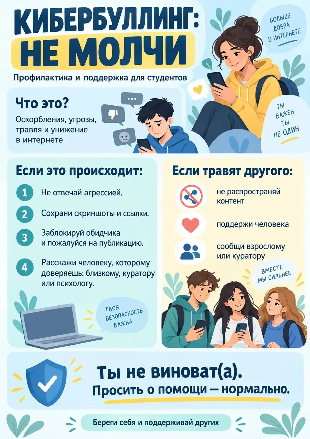 📱 Как защититься от кибербуллинга?