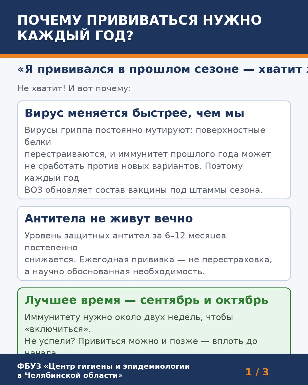 💉 Почему прививаться от гриппа нужно каждый год?