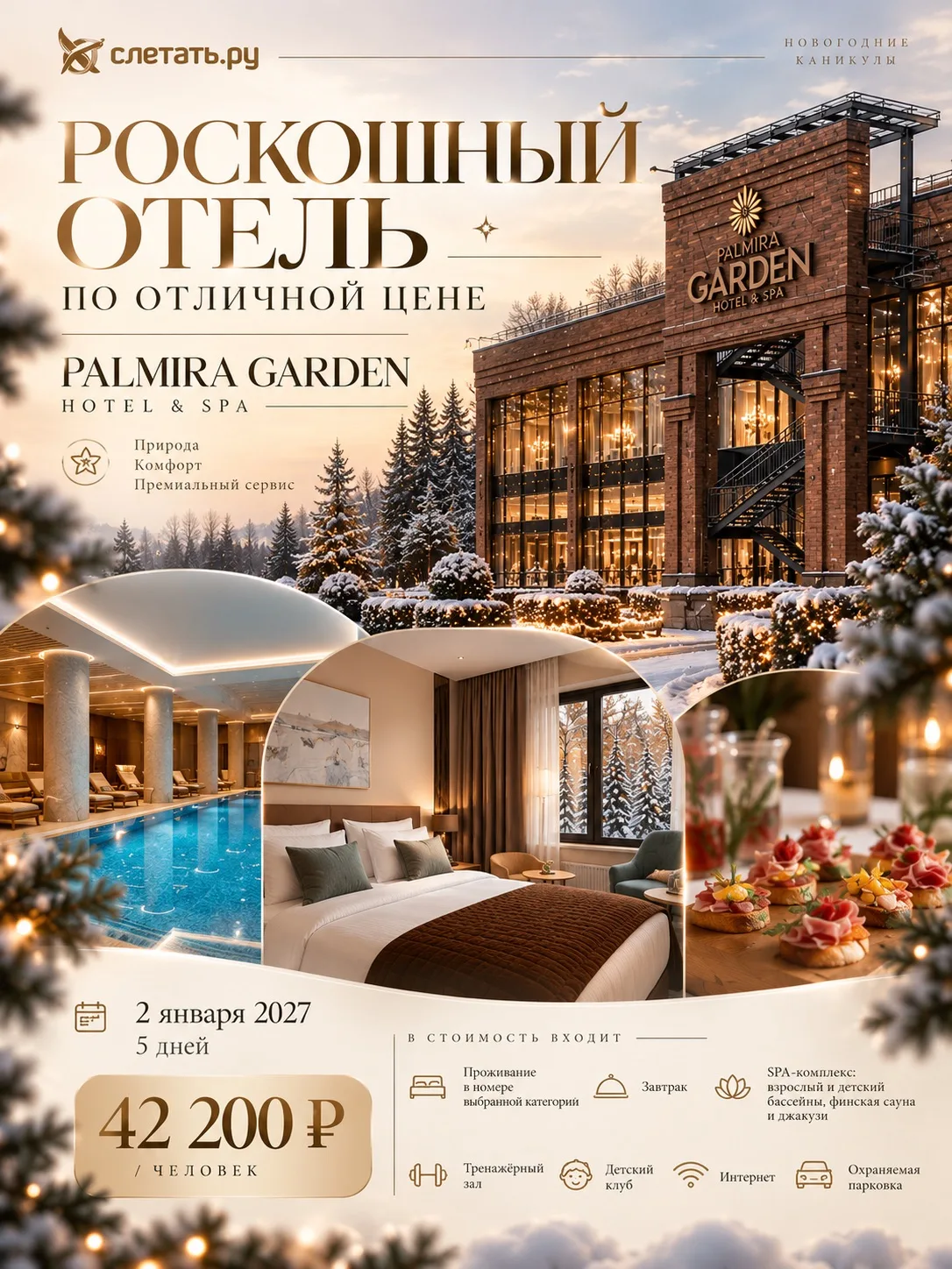 ✨ РОСКОШНЫЙ ОТЕЛЬ ПО ОТЛИЧНОЙ ЦЕНЕ НА НОВОГОДНИЕ КАНИКУЛЫ! ✨